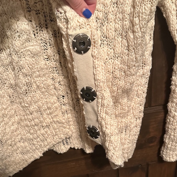 Free People Soft Cream Open-Knit Cardigan - Picture 4 of 7